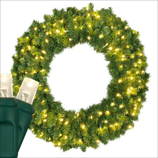 36'' Sequoia Fir Wreath With 150 LED Lights - Warm White (Not included in Flat Rate Shipping)