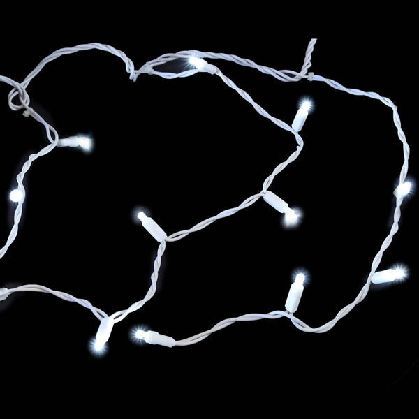 70L Pure White Icicle Lights - White Wire