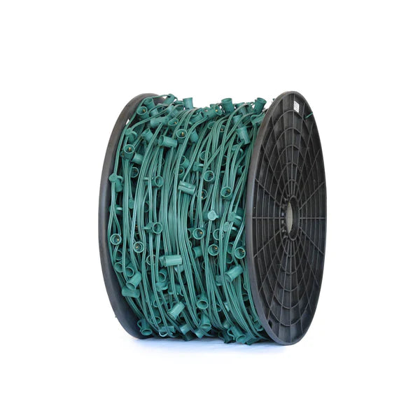 C7 1000' 12" Spacing Green Socket Wire Spool