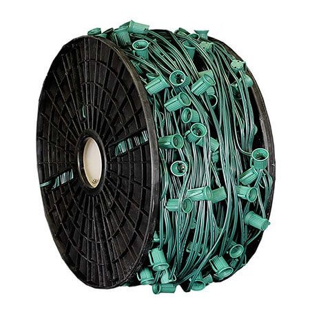 C7 1000' 15" Spacing Green Socket Wire Spool