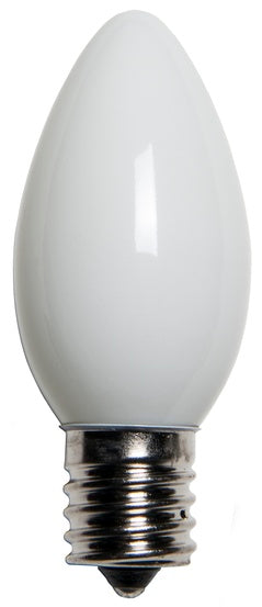C9 White Opaque Incandescent Bulb