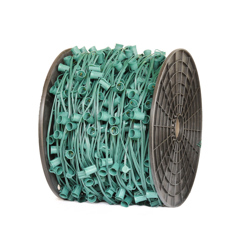 C9 1000' 12" Spacing Green Socket Wire Spool