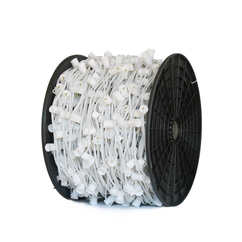 C9 1000' 12" Spacing White Socket Wire Spool