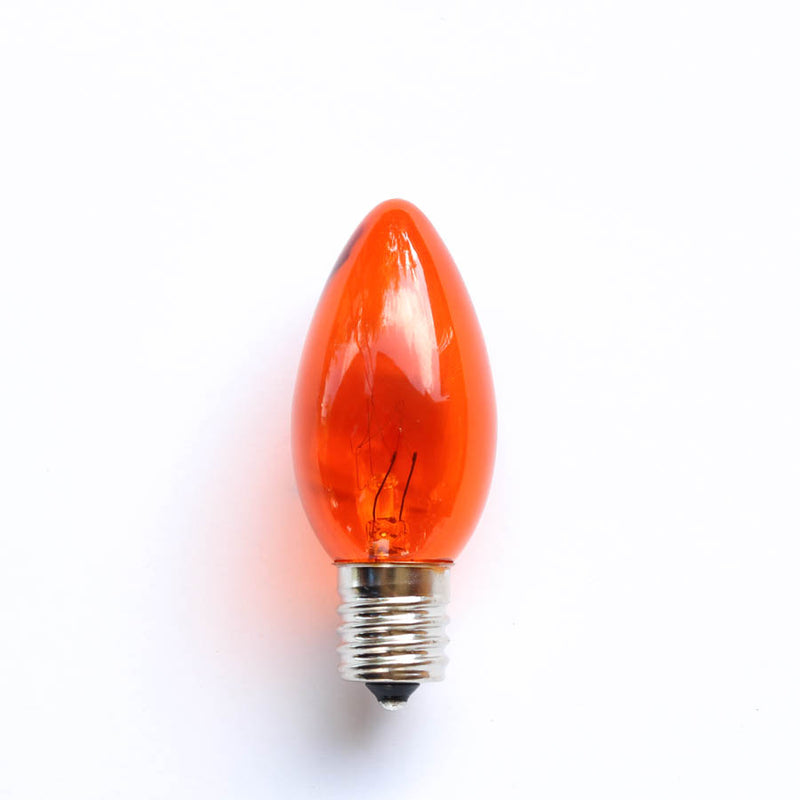 C9 Orange Transparent Incandescent Bulb