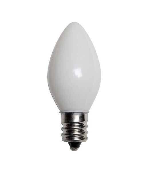 C7 White Opaque Incandescent Bulb