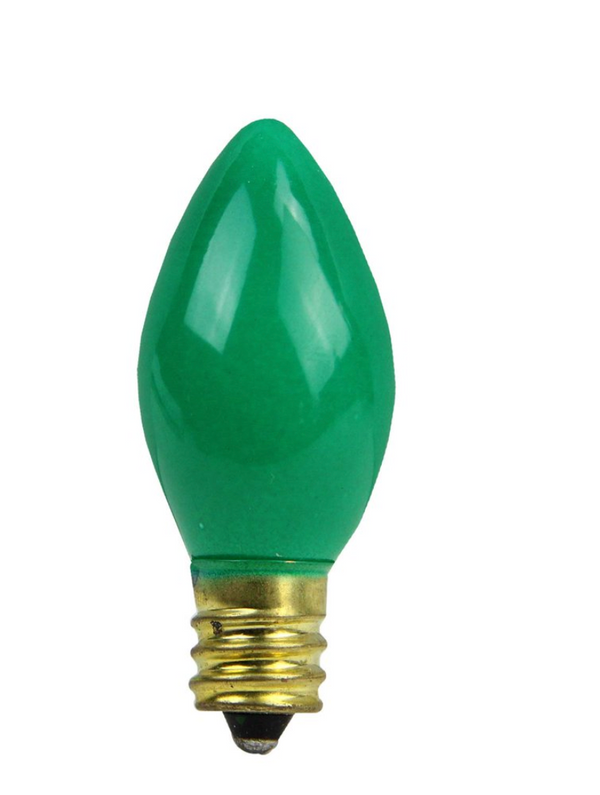 C7 Green Opaque Incandescent Bulb