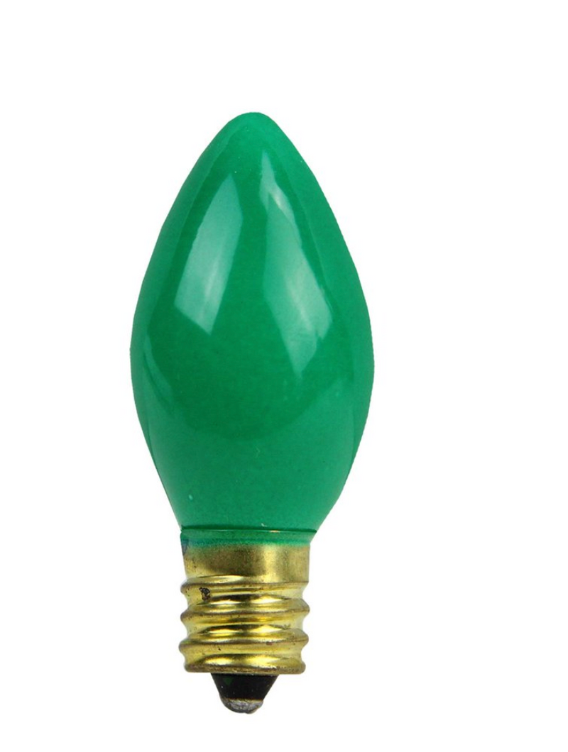 C9 Green Opaque Incandescent Bulb